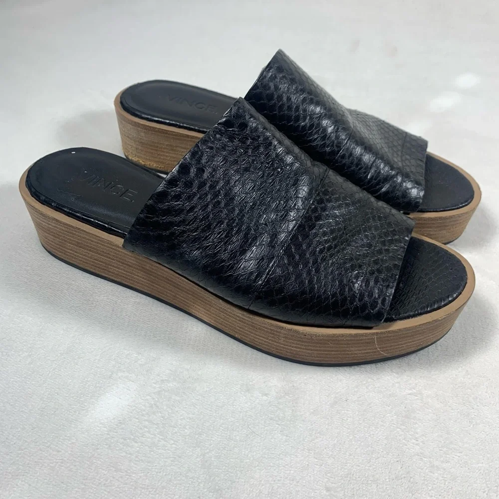 Vince Saskia Snake Print Platform Slide Sandal